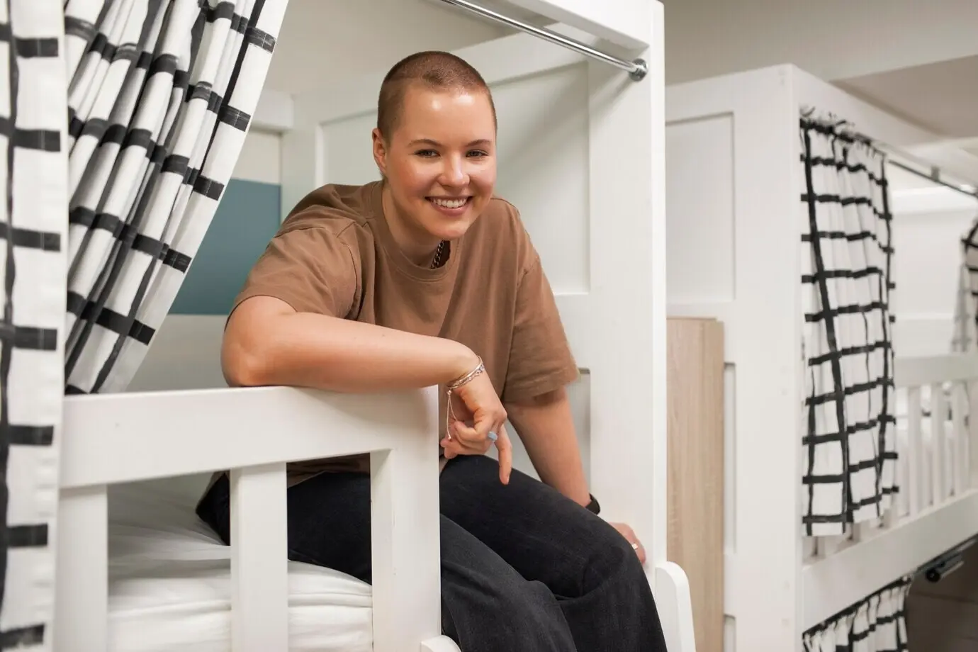 Young friends inside a hostel